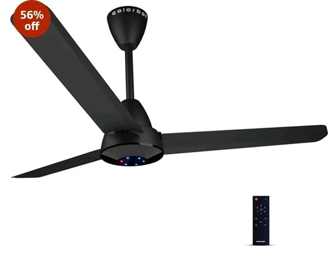 Colorbot Helix BLDC Ceiling Fans 1200mm | BEE 5 Star Rated Power Saver | AeroQuiet+ Technology | 370 RPM | Remote Control (Boost, Timer, LED, Reverse Mode) | 4 Years Warranty (Charcoal Black)