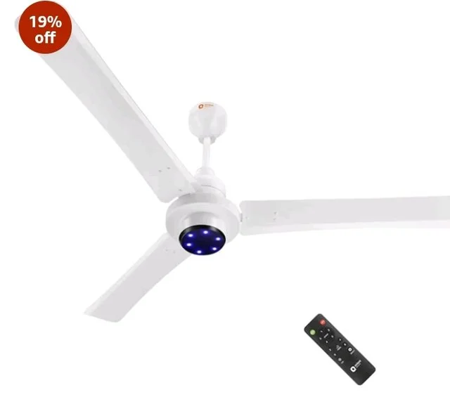 Orient Electric Uniquely Designed I Tome Pro 1200 mm BLDC Ceiling Fan with Remote | LED Indicator Lights, BEE 5 Star Rated Energy Efficient Fan | High Air Delivery, 3 Years Warranty by Orient - White