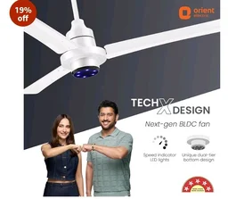 Orient Electric Uniquely Designed I Tome Pro 1200 mm BLDC Ceiling Fan with Remote | LED Indicator Lights, BEE 5 Star Rated Energy Efficient Fan | High Air Delivery, 3 Years Warranty by Orient - White