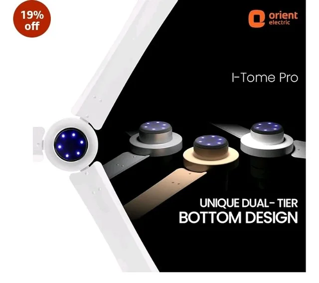 Orient Electric Uniquely Designed I Tome Pro 1200 mm BLDC Ceiling Fan with Remote | LED Indicator Lights, BEE 5 Star Rated Energy Efficient Fan | High Air Delivery, 3 Years Warranty by Orient - White