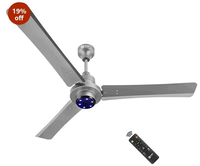 Orient Electric Uniquely Designed I Tome Pro 1200 mm BLDC Ceiling Fan with Remote | BEE 5-Star Rated Energy Efficient Fan | High Air Delivery, 3 Years Warranty by Orient - Space Grey