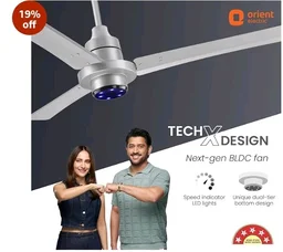 Orient Electric Uniquely Designed I Tome Pro 1200 mm BLDC Ceiling Fan with Remote | BEE 5-Star Rated Energy Efficient Fan | High Air Delivery, 3 Years Warranty by Orient - Space Grey