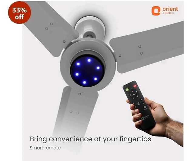 Orient Electric I Tome Pro 900 mm BLDC Ceiling Fan with Remote | BEE 5-star rated Energy Saving Fan | 3-year warranty by Orient | (Space Grey)