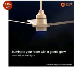 Orient Electric I Tome Pro 900 mm BLDC Ceiling Fan with Remote | BEE 5-star rated Energy Saving Fan | 3-year warranty by Orient | (Topaz Gold)