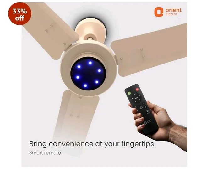 Orient Electric I Tome Pro 900 mm BLDC Ceiling Fan with Remote | BEE 5-star rated Energy Saving Fan | 3-year warranty by Orient | (Topaz Gold)