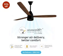 atomberg Renesa Enzel 1200mm BLDC Ceiling Fan with Remote | 5 star | Advance Air+ Technology | LED Speed Indicator | Low Noise | Sleek Design | Power Saving | 3 Year Warranty | Dark Walnut