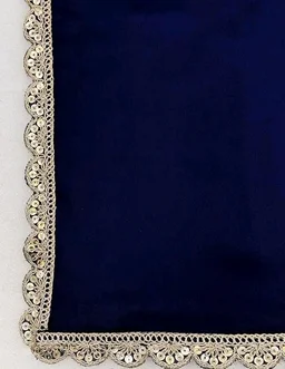 SATAZ Ready To Wear Saree For Women Pre Pleated Satin Silk Readymade With Unstitched Blouse (Navy Blue)