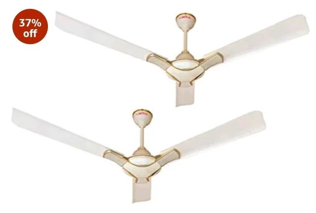 ACTIVA Corolla 1200mm Ceiling Fan, High Speed 390 RPM Air Delivery, BEE & BIS Approved, Anti Dust, Large Sweep, High Performance Ceiling Fan, 2 Years Warranty Pack of 2 (Pearl Ivory)