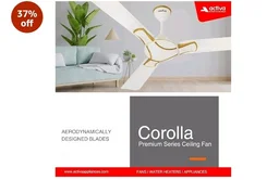 ACTIVA Corolla 1200mm Ceiling Fan, High Speed 390 RPM Air Delivery, BEE & BIS Approved, Anti Dust, Large Sweep, High Performance Ceiling Fan, 2 Years Warranty Pack of 2 (Pearl Ivory)