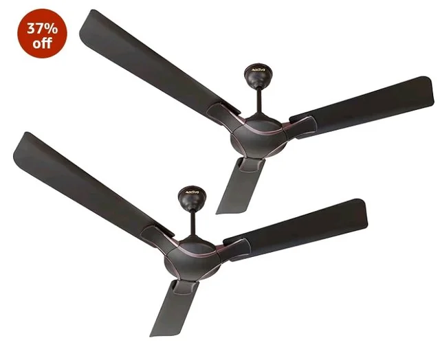 ACTIVA Corolla 1200mm Ceiling Fan, 390 RPM High Speed Air Delivery, BEE & BIS Approved, Anti Dust Coating, Less Noise, Large Sweep, 2 Years Warranty, Pack of 2 (Smoke Brown)