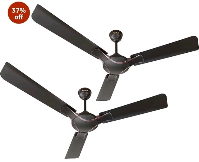 ACTIVA Corolla 1200mm Ceiling Fan, 390 RPM High Speed Air Delivery, BEE & BIS Aproved, Anti Dust Coating, Less Noise, Large Sweep, 2 Years Warranty, Pack of 2 (Smoke Brown)
