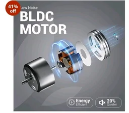 Dylect® Briza Clip Mate Rechargeable Fan | 2000mAh Battery | 8H Runtime | TruSilent BLDC Motor | 3-Speed | 360° Rotation | MICRO-B | Clip & Wall-Mount Fan | Home/Office/Travel | Steel Grey