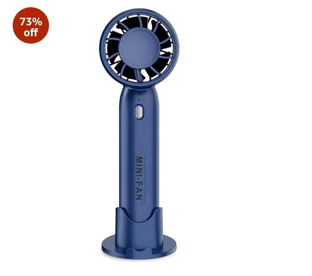 vivinin Mini Fan Portable Fan Rechargeable Mini Handheld Fan USB Rechargeable Fan Portable Pocket Fan Folding Fan Tools multicolour Rechargeable Battery USB Desk and Crafts (Blue)