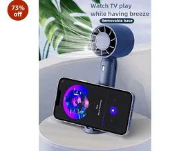 vivinin Mini Fan Portable Fan Rechargeable Mini Handheld Fan USB Rechargeable Fan Portable Pocket Fan Folding Fan Tools multicolour Rechargeable Battery USB Desk and Crafts (Blue)
