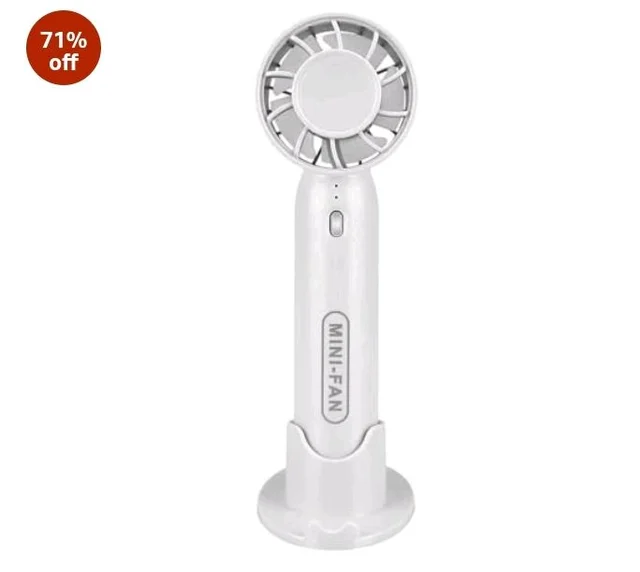 vivinin Mini Fan Portable Fan Rechargeable Mini Handheld Fan USB Rechargeable Fan Portable Pocket Fan Folding Fan Tools multicolour Rechargeable Battery USB Desk and Crafts (4 Sizes) (White)