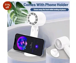 vivinin Mini Fan Portable Fan Rechargeable Mini Handheld Fan USB Rechargeable Fan Portable Pocket Fan Folding Fan Tools multicolour Rechargeable Battery USB Desk and Crafts (4 Sizes) (White)
