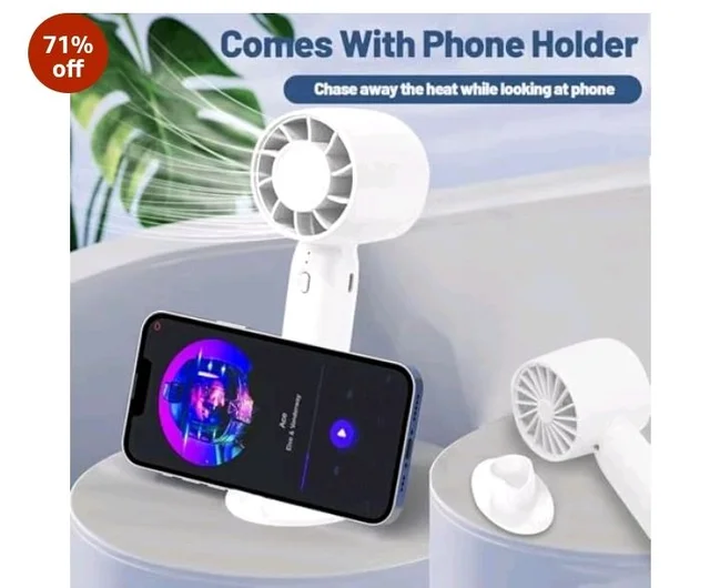 vivinin Mini Fan Portable Fan Rechargeable Mini Handheld Fan USB Rechargeable Fan Portable Pocket Fan Folding Fan Tools multicolour Rechargeable Battery USB Desk and Crafts (4 Sizes) (White)