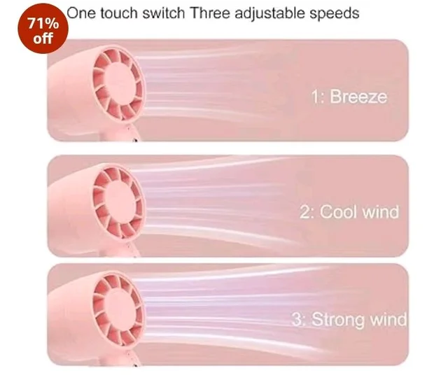 vivinin Mini Fan Portable Fan Rechargeable Mini Handheld Fan USB Rechargeable Fan Portable Pocket Fan Folding Fan Tools multicolour Rechargeable Battery USB Desk and Crafts (Pink)