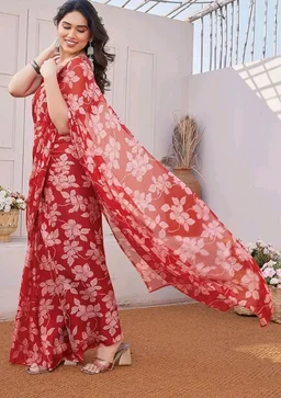 MIRCHI FASHION Saree for Woman Chiffon Floral Printed | Lightweight Comfortable Daily Wear Women's Sari with Unstitched Blouse Piece (Available in 15 Colors)