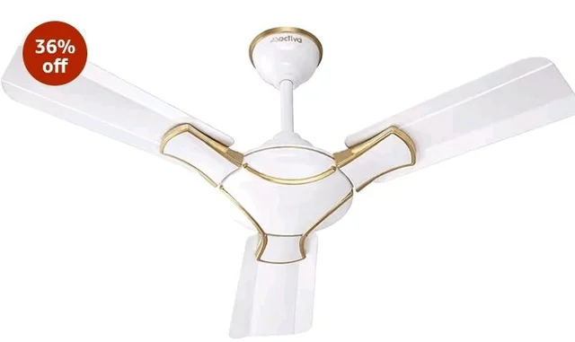 ACTIVA Corolla Pearl Ivory 900mm Ceiling Fan | 650 RPM High Speed | 36 Inch Sweep | Anti-Dust Coating | BEE & BIS Approved | 2-Year Warranty