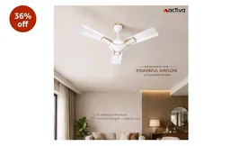 ACTIVA Corolla Pearl Ivory 900mm Ceiling Fan | 650 RPM High Speed | 36 Inch Sweep | Anti-Dust Coating | BEE & BIS Approved | 2-Year Warranty