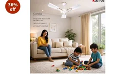 ACTIVA Corolla Pearl Ivory 900mm Ceiling Fan | 650 RPM High Speed | 36 Inch Sweep | Anti-Dust Coating | BEE & BIS Approved | 2-Year Warranty