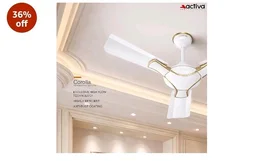 ACTIVA Corolla Pearl Ivory 900mm Ceiling Fan | 650 RPM High Speed | 36 Inch Sweep | Anti-Dust Coating | BEE & BIS Approved | 2-Year Warranty