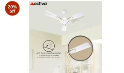 ACTIVA Corolla 900 MM Ceiling Fan High Speed Motor Air Delivery Large Sweep, BEE & BIS Approved with Anti Dust Coating come with 2 Years Warranty (Pearl Ivory)