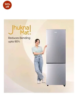Haier 237 L 2 Star Frost Free Twin Inverter Double Door Bottom Mount Refrigerator with Extra Spacious 2X Veg Box (HEB-242EGSA-P, Moon Silver, 2026 Model)