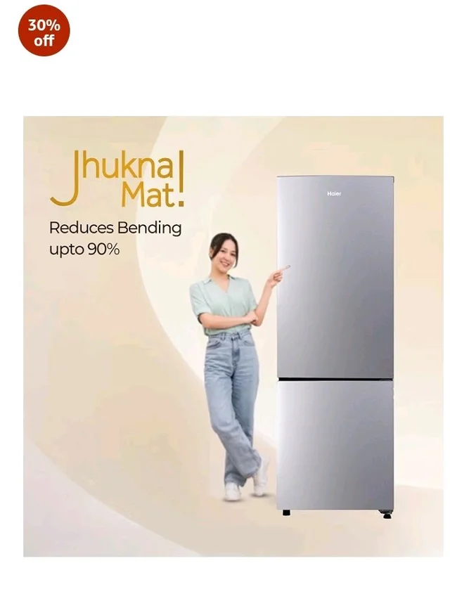 Haier 237 L 2 Star Frost Free Twin Inverter Double Door Bottom Mount Refrigerator with Extra Spacious 2X Veg Box (HEB-242EGSA-P, Moon Silver, 2026 Model)