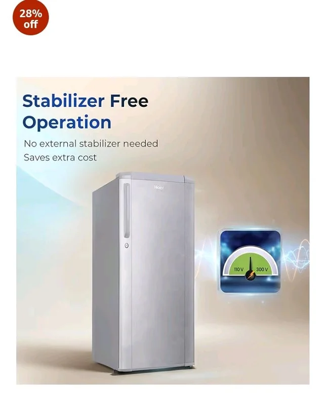 Haier 165 L 1 Star Direct Cool Single Door Refrigerator with Diamond Edge Freezing Technology, Easy Clean Back, Large Vegetable Box (HED-171MSA-P, Moon Silver, 2026 Model)