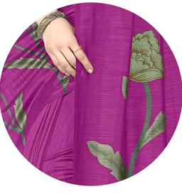 MIRCHI FASHION Women Saree | Vichitra Silk Floral Printed Comfortable Daily Wear Sari with Blouse