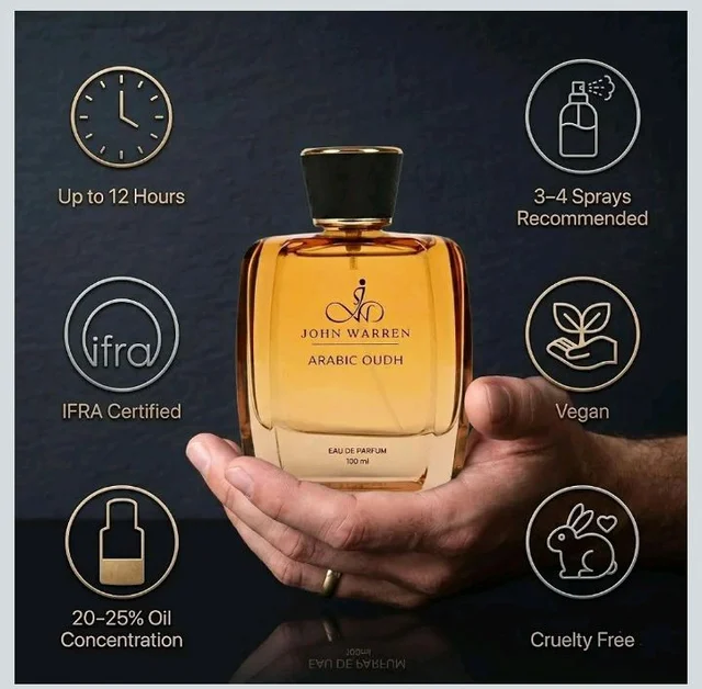 JOHN WARREN ARABIC OUDH Luxury Perfume For Men, Long-Lasting Eau De Parfum with Saffron, Lavender, Agarwood and Patchouli, Fresh & Strong Everyday Fragrance-100 ml
38%
off
