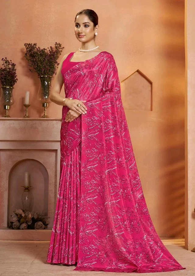 Garden Vareli Art Silk Floral Print Saree