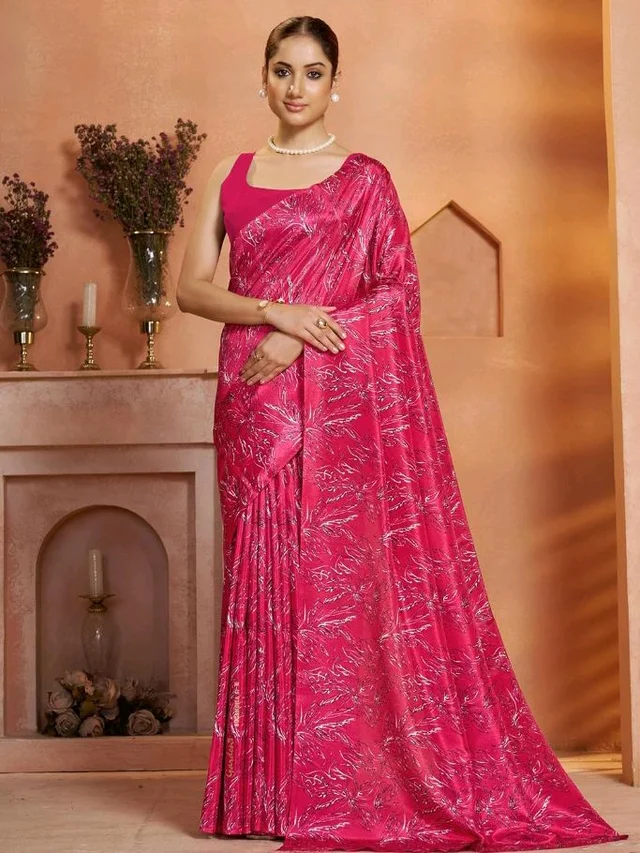 Garden Vareli Art Silk Floral Print Saree