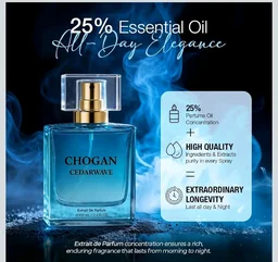 CHOGAN CEDARWAVE Extrait de Parfum – Crisp Sea Water, Mint & Lavender Opening with Neroli, Jasmine Heart & Deep Oakmoss-Cedarwood Base | Fresh, Masculine, Daily Fragrance, 25% FRENCH Perfume Oil Concentration | For Men | 100 ml
57%
off