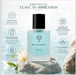 MAISARA Marine Mist Perfume for Men & Women, Long Lasting Fragrance, 50ml
Fresh aquatic aroma with crisp marine notes, suitable for daily wear, office, travel and special occasions for every season.