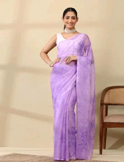 Garden Vareli Floral Print Georgette Saree