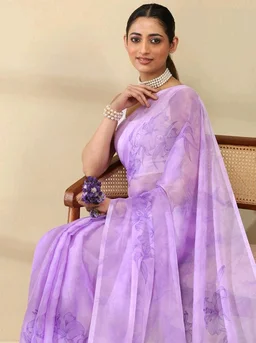Garden Vareli Floral Print Georgette Saree