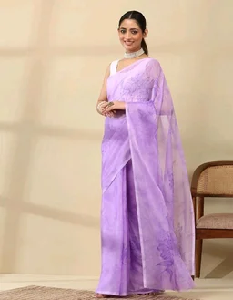 Garden Vareli Floral Print Georgette Saree
