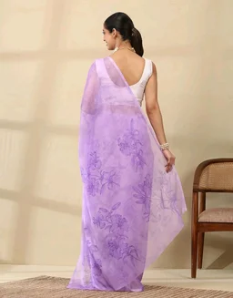 Garden Vareli Floral Print Georgette Saree