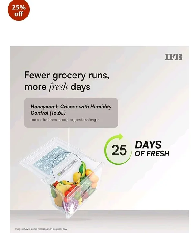 IFB 197L 5 Star Advanced Inverter Direct-Cool Single Door Refrigerator with 30 Hrs Cooling Retention, XL Bottle Bin, Big Vegetable Box & 4 Year Super Warranty (2026, IFBDC-223EYBSE, Brush Grey)