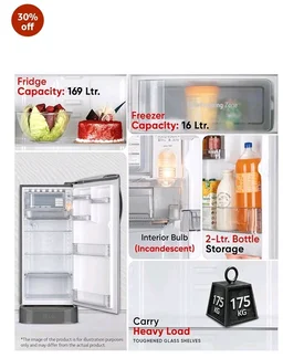 LG 185 L, 5 Star, Smart Inverter, Direct Cool Single Door Refrigerator (GLD1956ZAPZ, Shiny Steel, Base stand with Drawer, Fit Max Chiller Tray & Fast Ice Making)