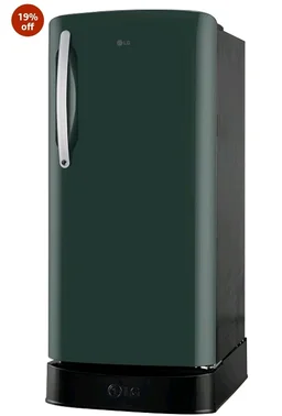 LG 201 L, 5 Star, Smart Inverter, Direct Cool Single Door Refrigerator (GLD2156ZHEG, Emerald Green, Base stand with Drawer)