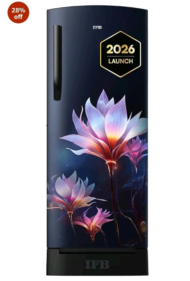 IFB 206L 5 Star Advanced Inverter Direct-Cool Single Door Refrigerator with 30 Hrs Cooling Retention, Big Vegetable Box, 4 Year Super Warranty & Base Stand (2026, IFBDC-232EYBPED, Paradise Dream Blue)