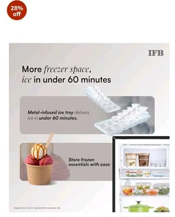 IFB 206L 5 Star Advanced Inverter Direct-Cool Single Door Refrigerator with 30 Hrs Cooling Retention, Big Vegetable Box, 4 Year Super Warranty & Base Stand (2026, IFBDC-232EYBPED, Paradise Dream Blue)