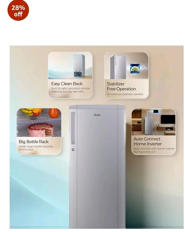 Haier 165 L 1 Star Direct Cool Single Door Refrigerator with Diamond Edge Freezing Technology, Easy Clean Back, Large Vegetable Box (HED-171MSA-P, Moon Silver, 2026 Model)