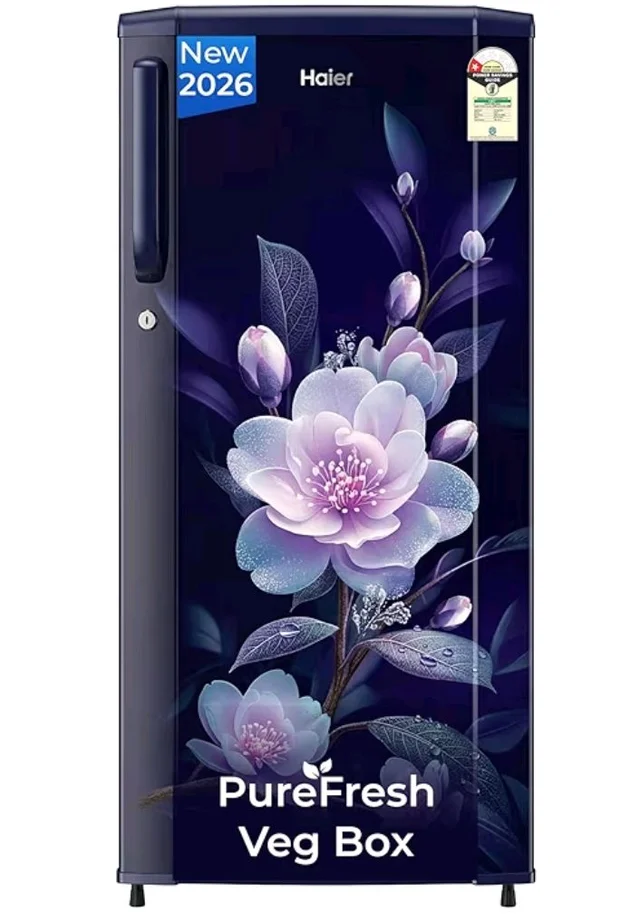 Haier 165 L 1 Star Direct Cool Single Door Refrigerator with Diamond Edge Freezing Technology, Easy Clean Back, Large Vegetable Box (HED-171MEA-P, Marine Elegance, 2026 Model)