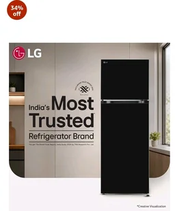 LG 276 L, 2 Star, Smart Inverter, Smart & Dairy Mode, Frost-Free Double Door Convertible Refrigerator (GLT2826XWOB, Onyx Black, Multi Air Flow & Convertible Space for More Storage, 2026 Model)