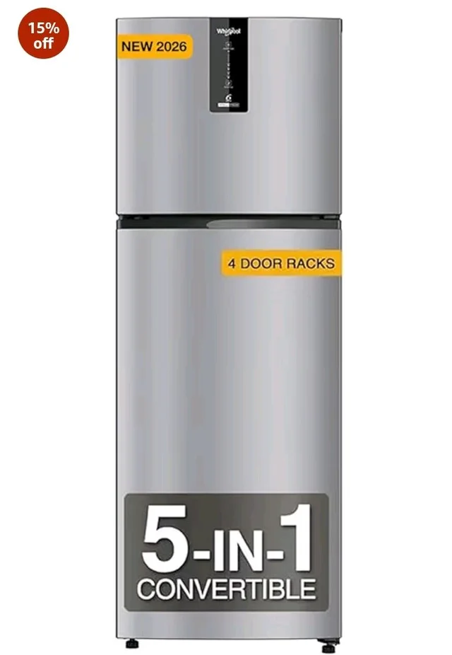 Whirlpool 308 L 3 Star Convertible Frost Free inverter Double Door Refrigerator (IF INV 355 LUNAR STEEL(3S) CONV-Y, 2026 Model)